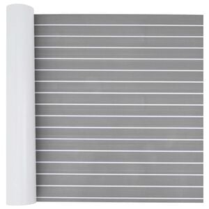 vidaXL Bootmat Gestreept Lichtgrijs en wit. 240 x 90 cm EVA