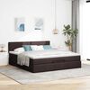 vidaXL Ottoman bed met matras 160x200cm stof donkerbruin