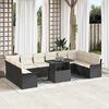 vidaXL Tuin Sofa Set met kussen 11 pcs Zwart Poly riet