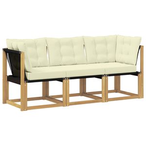 vidaXL 3 st Outdoor Midden- en Hoeksalon Wit