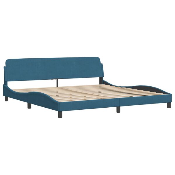 vidaXL Bed met matras "Dover" fluweel blauw 200x200 cm