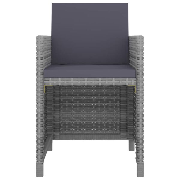 vidaXL 13-delige Tuinset met kussens poly rattan antraciet