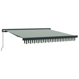 vidaXL Uitschuifbare luifel Groen en Wit 300 x 250 cm