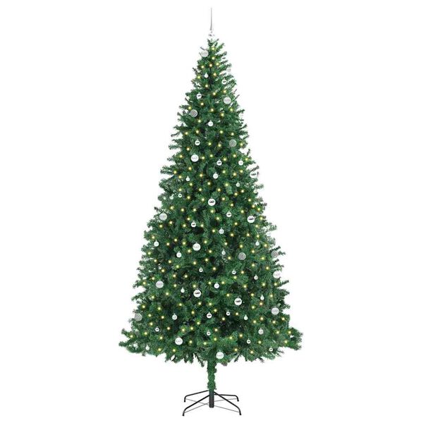 vidaXL Kunstkerstboom Groen 300 cm PVC en Metaal en Plastic