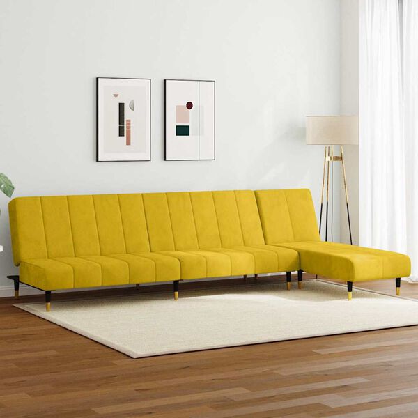 vidaXL 2-delige Loungeset fluweel geel