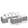 vidaXL 11-delige Loungeset met kussens poly rattan grijs