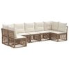 vidaXL Tuinbankenset 7 st Beige poly rattan