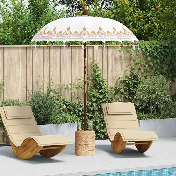 vidaXL Balinese Parasol Cr&egrave;me 185 x 185 x 260 cm