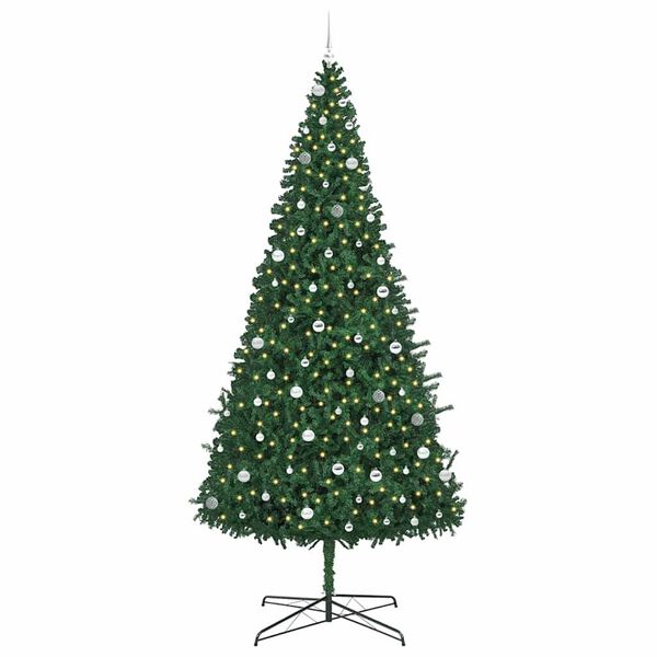 vidaXL Kerstboom met decoratieve touwlichten Groen 400 cm PVC