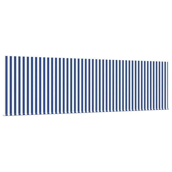 vidaXL Inklapbaar Zonnescherm Blauw en Wit 400 &times; 300 cm