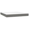 vidaXL Boxspring met matras stof donkergrijs 160x200 cm