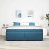 vidaXL Bedframe met matras Donkerblauw 200 x 200 cm Stof