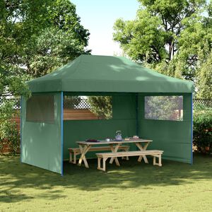vidaXL Partytent inklapbaar pop-up met 3 zijwanden groen