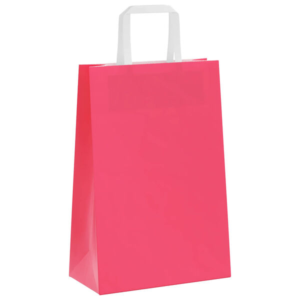 vidaXL Papieren zakken 50 st met hengsels 21x11x31 cm roze
