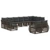 vidaXL Tuinbankenset 12 st Grijs en Donkergrijs poly rattan