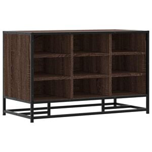 vidaXL Schoenenbank 84x40x53,5 cm bewerkt hout en metaal bruin eiken