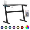 vidaXL Gamingbureau met Z-vormige poten LED 90x60x75 cm zwart