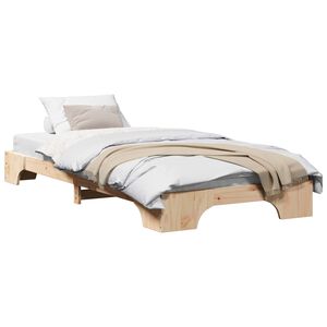 vidaXL Bedframe Naturel 100 x 200 cm Massief grenenhout