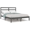 vidaXL Bedframe massief hout grijs 135x190 cm