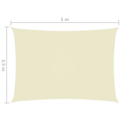 vidaXL Zonnescherm rechthoekig 3,5x5 m oxford stof crèmekleurig