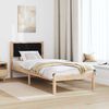 vidaXL Bedframe met hoofdeinde Zwart 90 x 190 cm Massief grenenhout