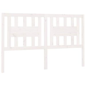 vidaXL Hoofdbord 146x4x100 cm massief grenenhout wit