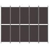 vidaXL Kamerscherm met 5 panelen 250x200 cm stof bruin