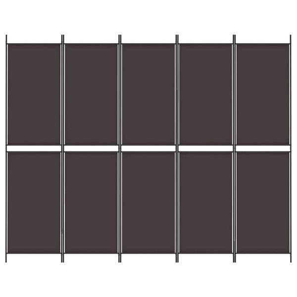 vidaXL Kamerscherm met 5 panelen 250x200 cm stof bruin
