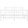 vidaXL Bedframe met hoofd- en voeteneinde metaal wit 160x200 cm
