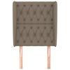 vidaXL Hoofdbord met randen 83x23x118/128 cm stof taupe