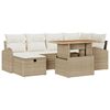 vidaXL Tuin Sofa Set 7 pcs Beige poly rattan