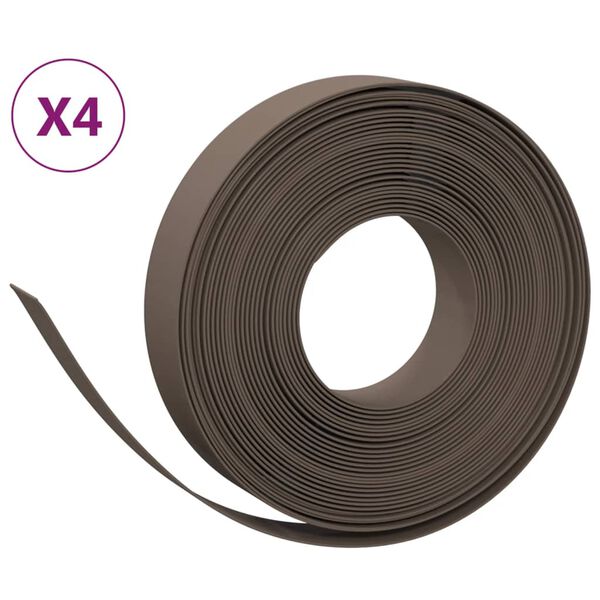 vidaXL Tuinranden 4 st 10 m 10 cm polyetheen bruin