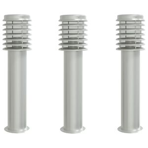 vidaXL Vloerlamp voor buiten 3 st 60 cm roestvrij staal zilverkleurig