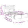 vidaXL Opslag bed met lade Gerookt eiken 135 x 190 cm Bewerkt hout
