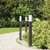 vidaXL Bolderverlichting met stopcontact 3 stuks 80 cm Zwart IP44