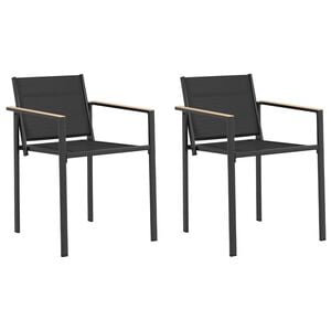 vidaXL Tuinstoelen 2 pcs Zwart en Anthraciet 53,5 x 59 x 77 cm