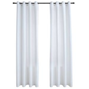 vidaXL Gordijnen verduisterend met ringen 2 st 140x225 cm gebroken wit