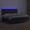 vidaXL Boxspring met matras en LED kunstleer zwart 200x200 cm