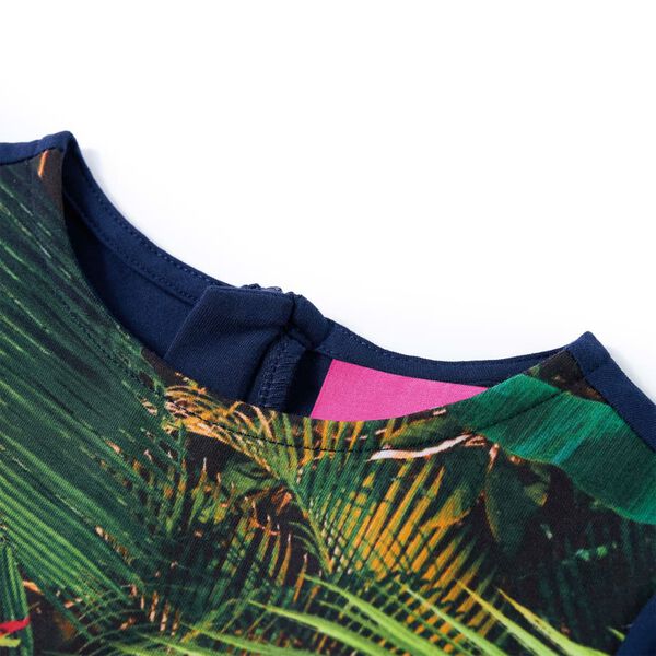 Kinderjurk met lange mouwen 140 marineblauw