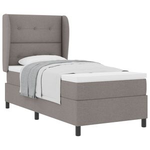 vidaXL Boxspring bed met matras met hoofdeinde Taupe 80 x 200 cm Stof