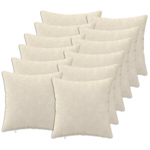 vidaXL Kussen 12 st HEERLEN Cr&egrave;mekleurig 40 x 40 cm Microfiber Fleece