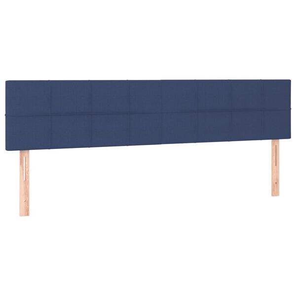 vidaXL Hoofdbord LED 160x5x78/88 cm stof blauw