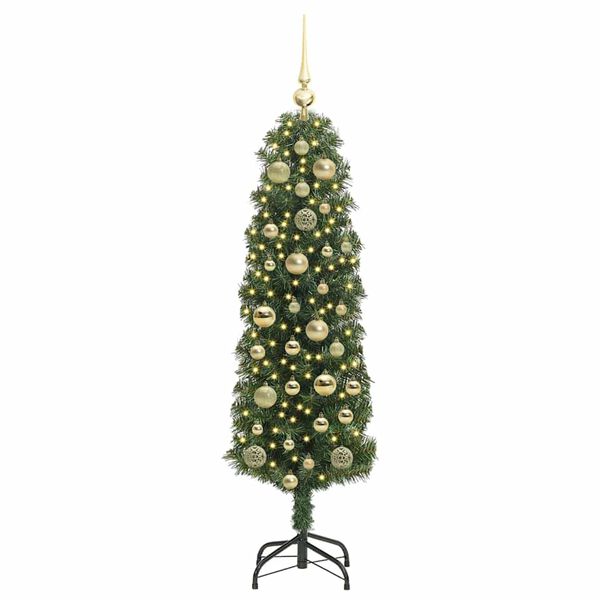 vidaXL Kunstkerstboom Groen 120 cm PVC en Staal en Kunststof
