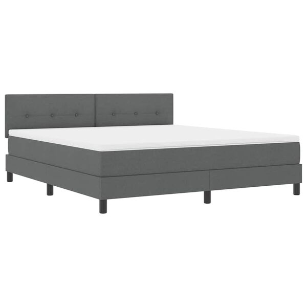 vidaXL Boxspring bed met matras Donkergrijs 180 x 200 cm Stof