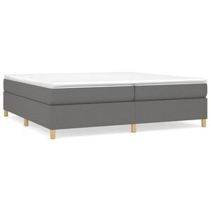 vidaXL Boxspring bed stof donkergrijs 200x200 cm