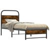 vidaXL Bedframe zonder matras bewerkt hout gerookt eiken 75x190 cm