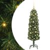 vidaXL Kunstkerstboom Groen 120 cm PVC en Staal en Kunststof