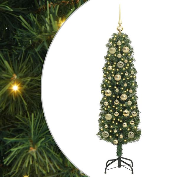 vidaXL Kunstkerstboom Groen 120 cm PVC en Staal en Kunststof