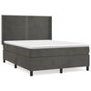 vidaXL Boxspring met matras fluweel donkergrijs 140x190 cm