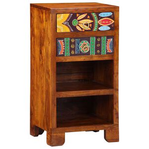 vidaXL Florale Einde Tafel met lade met opslag Bruin 40 x 35 x 75 cm